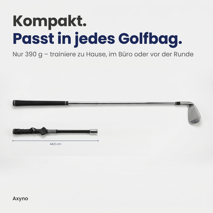 Kompakt: Golf Impact Trainer mit 44,5 cm im Größenvergleich zum Golfschläger
