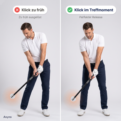 Vergleich: Klick zu früh ausgelöst und Klick im Treffmoment