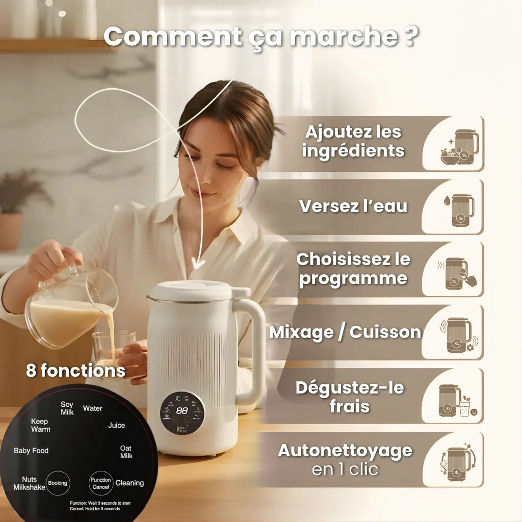 MylkyFresh™ – Mixeur Chauffant 8-en-1